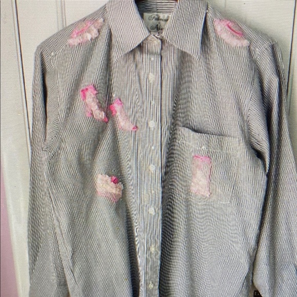 Vintage 80's 90's Fabrizio Afiva Striped Dress Shirt w/ Pink Heels & Hats Sz S - Picture 1 of 1